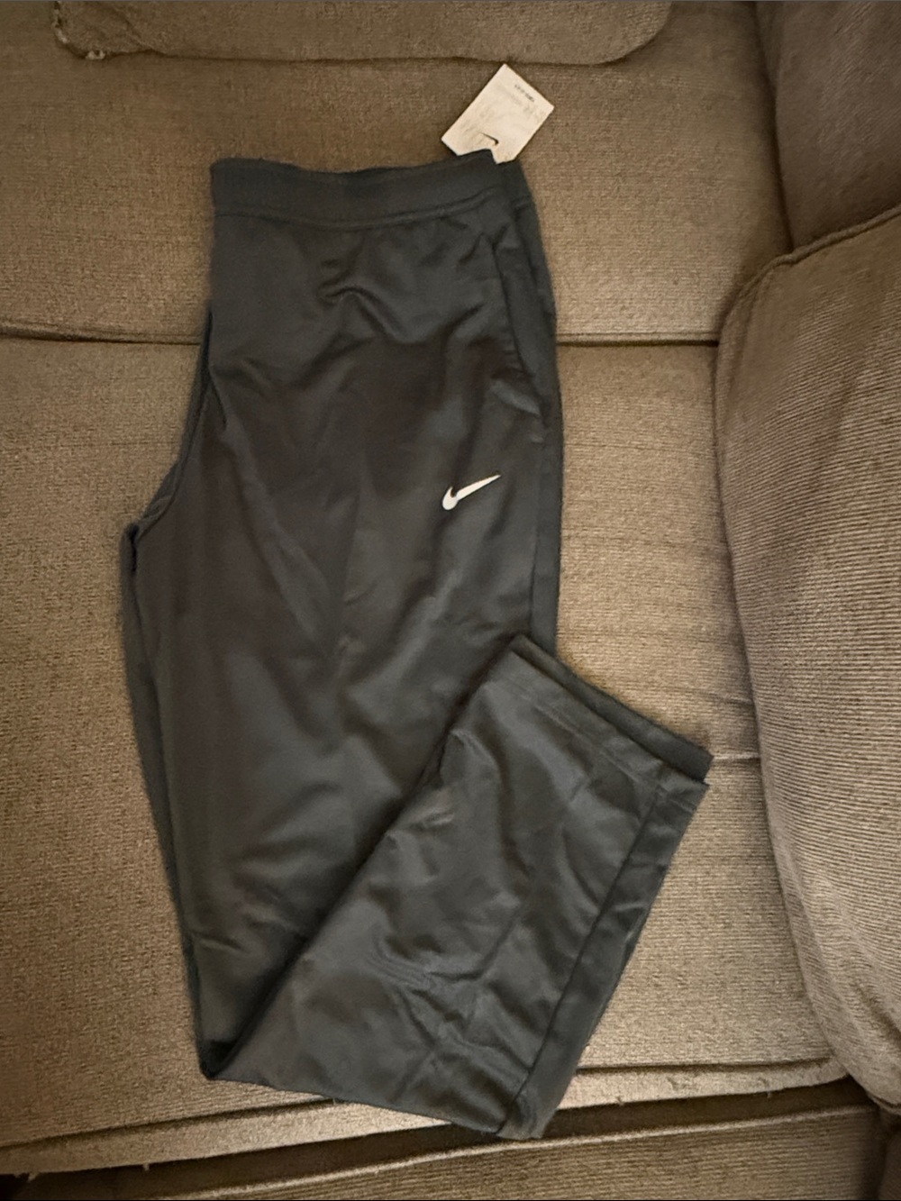 Nike Men’s Black Jogger Sweatpants with White Swoosh